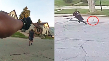 实拍：美国男子持刀袭警 警察立即拔枪当场击毙！