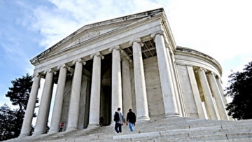 海外旅游：美国已故总统林肯纪念馆 越战纪念墙