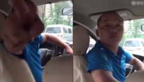 实拍司机威胁女乘客 不好评不让下车