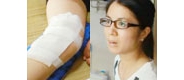 【拍客】厕所玻璃门常爆裂 女子划伤缝13针