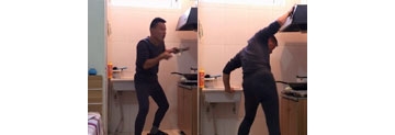【拍客】亮瞎！宅男边做饭 边唱神曲跳热舞