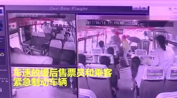 监拍司机驾驶中倒下身亡 小伙健步上前拉手刹