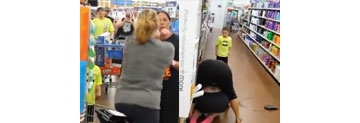 【拍客】实拍！国外两女子超市撕逼让儿子参战