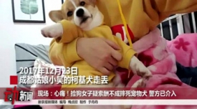 捡狗女索酬不成摔死狗