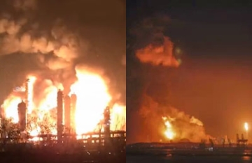 【拍客】福建漳浦px化工厂爆炸 实拍现场火光冲天