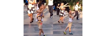 【拍客】男孩混迹在大妈中跳广场舞 舞姿妖娆过分抢镜