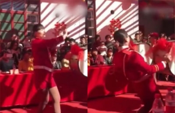 【拍客】乡村乐队女指挥激情演出 小宇宙爆发动作妖娆