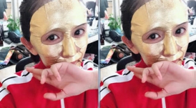 辣妈谢娜复工化妆间敷面膜：收到好多礼物