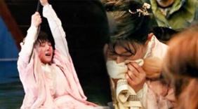 赵丽颖拍落水戏视频曝光 不识水性颖宝落水后害怕地叫喊了一声！