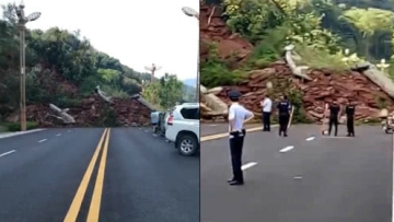 四川雅安发生山体滑坡 3000立方泥石阻断道路有人受伤