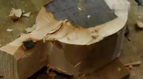 国外牛人用整块木头，纯手工打造一个水果碗