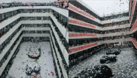 山东考生高考前撕书减压 场面震撼如下雪