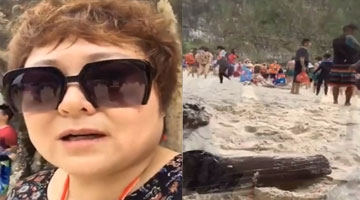 北京大姐怒骂不守规矩中国游客：你怎么不把沙滩兜回家啊