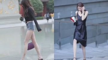 【 街拍】长腿小姐姐，每一步都踏在你的心里