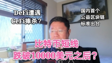 比特币短线跌破10000美元之后？DeFi遭遇CeFi捧杀？国内首个公益区块链标准出台。~Robert李区块链日记792