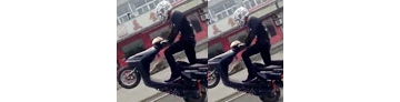 【拍客】牛人秀车技踏板摩托独轮行驶