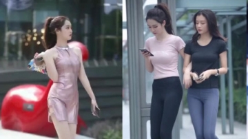 街拍美女：工资要多少钱一个月才能取到这样的美女做老婆呢
