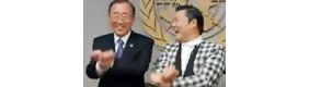 潘基文会见韩国鸟叔朴载相共跳骑马舞