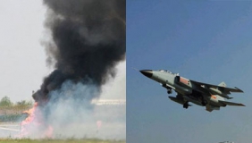 【拍客】东海舰队飞机在浙江坠毁 2名飞行员跳伞成功