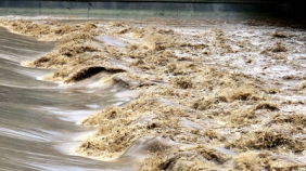 2018年7月初四川广元天降暴雨城区凤凰湖洪水速涨