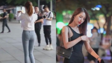 街拍美女：请问一夜暴富跟自己女神在一起你选哪个？