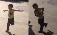 【拍客】这才是奶奶带孩子的下场 爱跳广场舞的小男孩