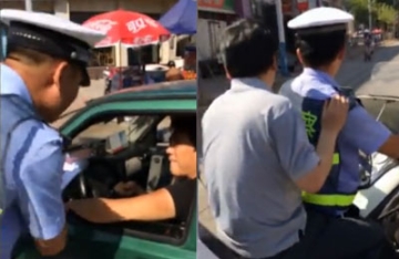 【拍客】高考出门后忘带准考证唐山交警飞车将他送到考场