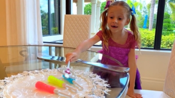 调皮萌娃把爸爸的棒棒糖变成了指甲油，爸爸：我发誓以后再也不帮你了