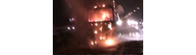 【拍客】满载50多吨煤炭货车自燃现场