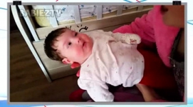 大眼萌娃学妈妈表情和动作，超可爱