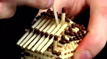 猎奇系列，看国外牛人绝活，用火柴搭建小房子！