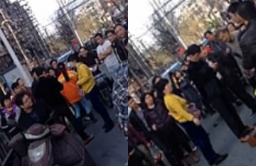 【拍客】实拍城管殴打一个擦皮鞋的中年妇女