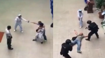 实拍女警扮护士击毙歹徒 瞬间掏枪一枪毙命