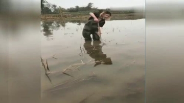 滑稽的恶搞震惊了他，他不会停止笑