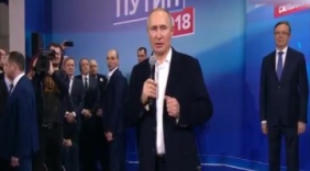 普京获得压倒性胜利赢第四任期 发表胜利宣言