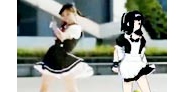 【自拍】萌爆了女仆装真人与卡通同台飙舞