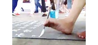 【拍客】长春双脚写字才艺哥