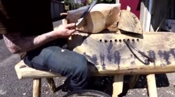 国外牛人用整块木头，纯手工打造一个艺术容器