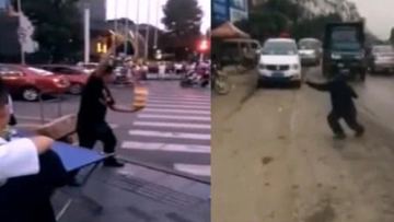 牛人街头表演绝活，观众都一直叫好！