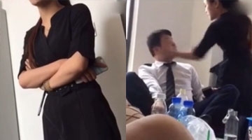霸气女子闯办公室猛扇耳光：如果不道歉 就用我自已的方式