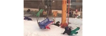 【拍客】北京渔阳滑雪度假村缆车失控 滑雪者跳下自救