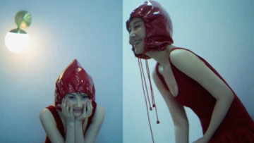 小龙虾or小辣椒？许晴低胸红色连衣裙秀身材 戴小红帽可爱